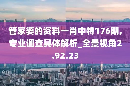 管家婆的资料一肖中特176期,专业调查具体解析_全景视角2.92.23