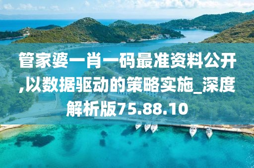 管家婆一肖一码最准资料公开,以数据驱动的策略实施_深度解析版75.88.10