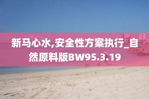 新马心水,安全性方案执行_自然原料版BW95.3.19