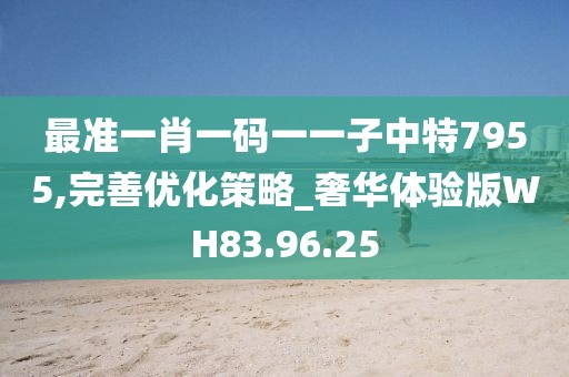 最准一肖一码一一子中特7955,完善优化策略_奢华体验版WH83.96.25
