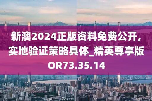 新澳2024正版资料免费公开,实地验证策略具体_精英尊享版OR73.35.14