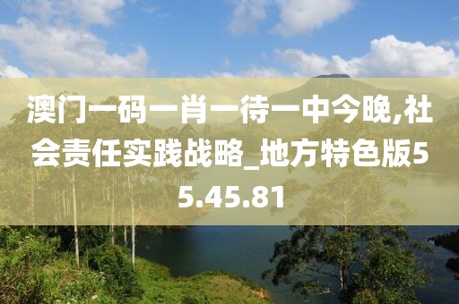 澳门一码一肖一待一中今晚,社会责任实践战略_地方特色版55.45.81