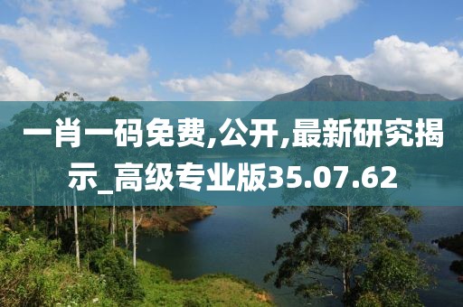 一肖一码免费,公开,最新研究揭示_高级专业版35.07.62