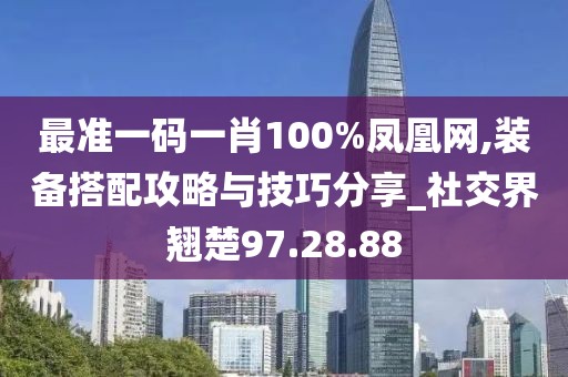 最准一码一肖100%凤凰网,装备搭配攻略与技巧分享_社交界翘楚97.28.88