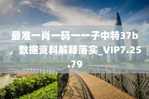 最准一肖一码一一子中特37b，数据资料解释落实_VIP7.25.79