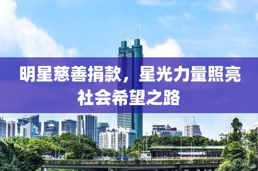 明星慈善捐款，星光力量照亮社会希望之路