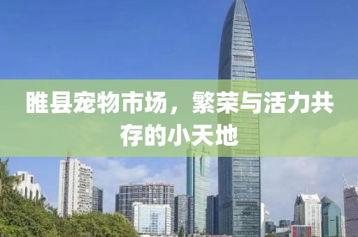 睢县宠物市场，繁荣与活力共存的小天地