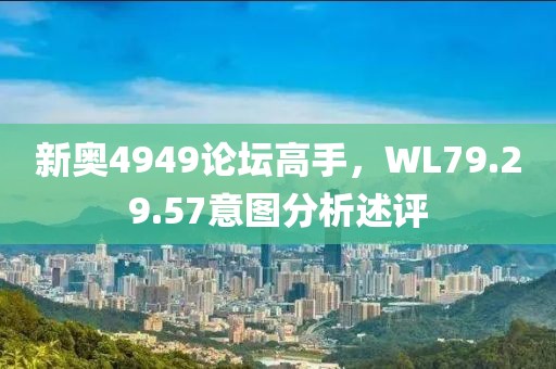 新奥4949论坛高手，WL79.29.57意图分析述评