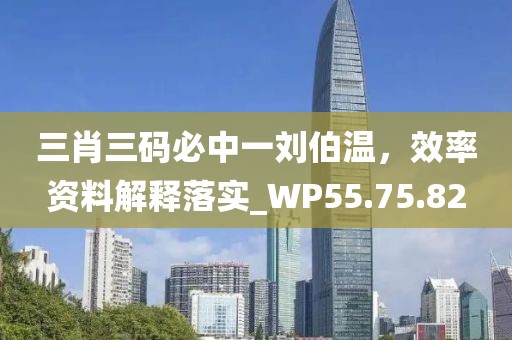 三肖三码必中一刘伯温，效率资料解释落实_WP55.75.82