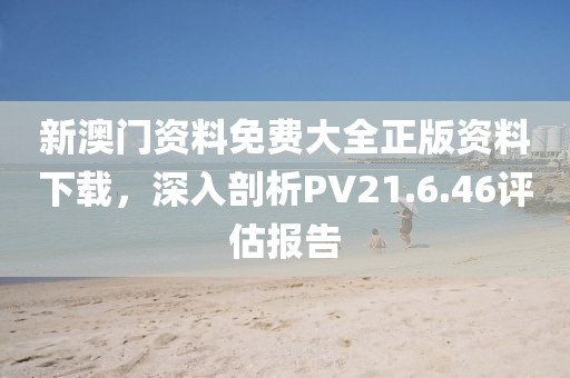 新澳门资料免费大全正版资料下载，深入剖析PV21.6.46评估报告