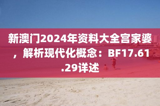 新澳门2024年资料大全宫家婆，解析现代化概念：BF17.61.29详述