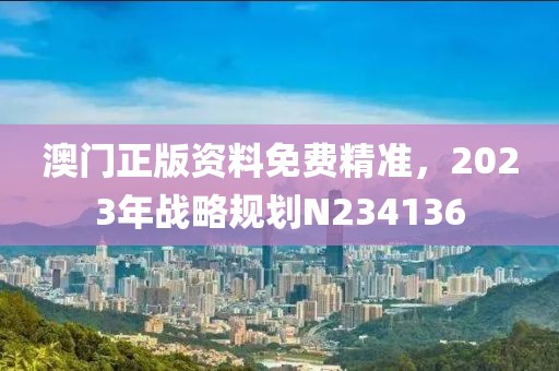 澳门正版资料免费精准，2023年战略规划N234136