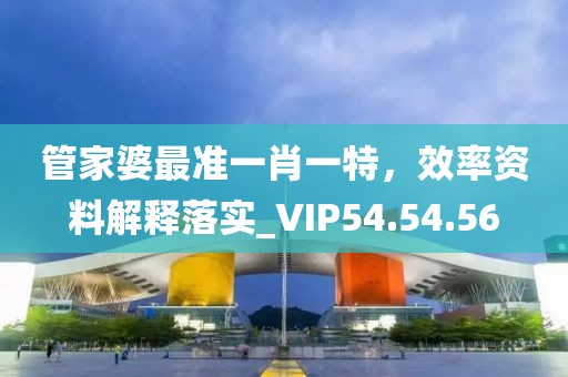 管家婆最准一肖一特，效率资料解释落实_VIP54.54.56