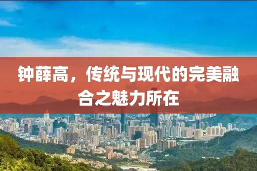 钟薛高，传统与现代的完美融合之魅力所在