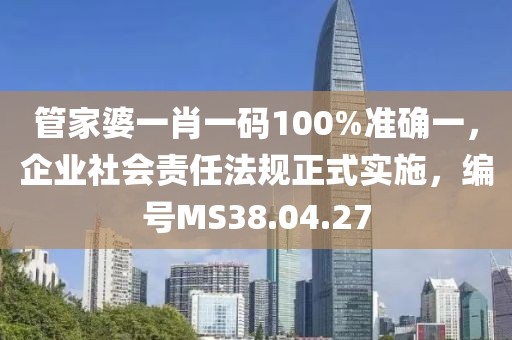 管家婆一肖一码100%准确一，企业社会责任法规正式实施，编号MS38.04.27