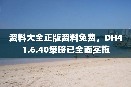 资料大全正版资料免费，DH41.6.40策略已全面实施
