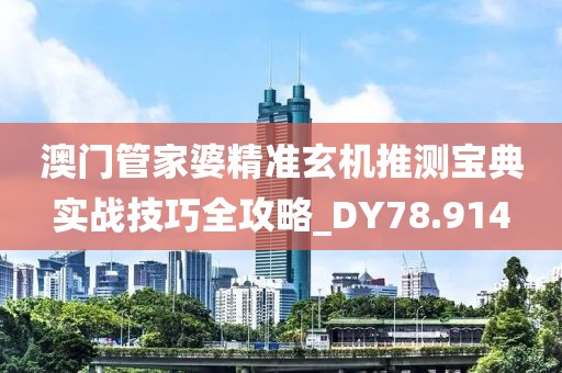 澳门管家婆精准玄机推测宝典实战技巧全攻略_DY78.914