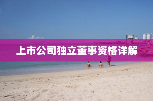 上市公司独立董事资格详解