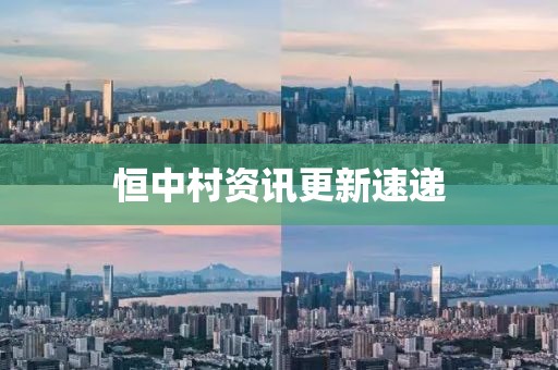 恒中村资讯更新速递