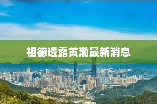 祖德透露黄渤最新消息