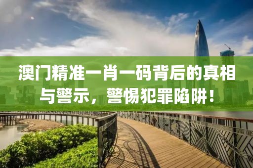 澳门精准一肖一码背后的真相与警示，警惕犯罪陷阱！