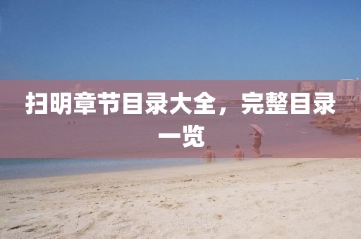 扫明章节目录大全，完整目录一览