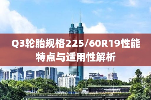 Q3轮胎规格225/60R19性能特点与适用性解析