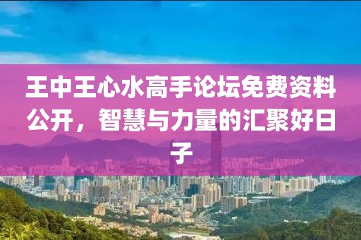 王中王心水高手论坛免费资料公开，智慧与力量的汇聚好日子
