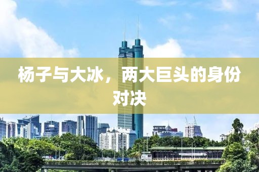 杨子与大冰，两大巨头的身份对决