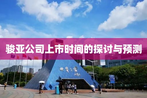 骏亚公司上市时间的探讨与预测