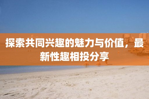 探索共同兴趣的魅力与价值，最新性趣相投分享