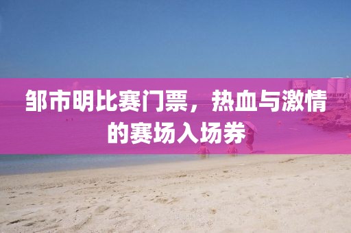 邹市明比赛门票，热血与激情的赛场入场券