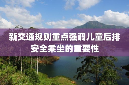 新交通规则重点强调儿童后排安全乘坐的重要性