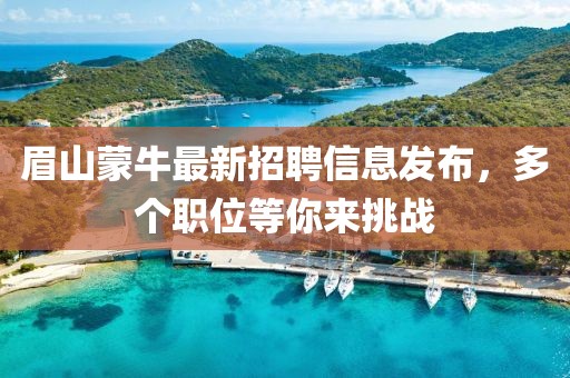 眉山蒙牛最新招聘信息发布，多个职位等你来挑战
