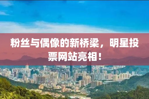 粉丝与偶像的新桥梁，明星投票网站亮相！