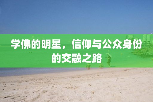 学佛的明星，信仰与公众身份的交融之路