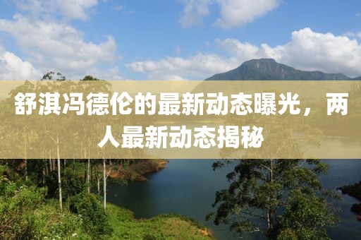 舒淇冯德伦的最新动态曝光，两人最新动态揭秘