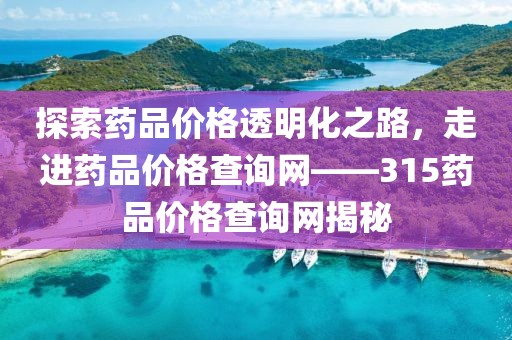 探索药品价格透明化之路，走进药品价格查询网——315药品价格查询网揭秘