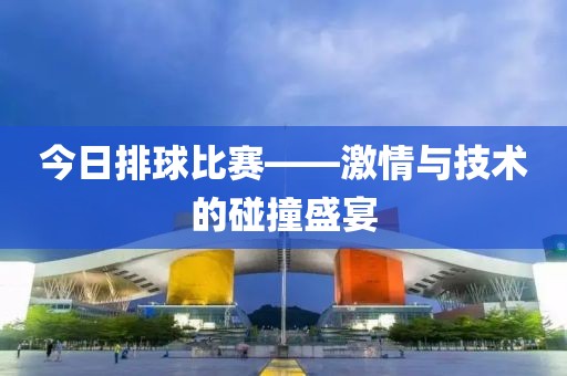 今日排球比赛——激情与技术的碰撞盛宴