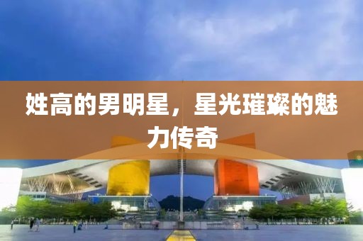 姓高的男明星，星光璀璨的魅力传奇