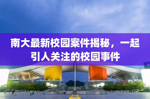 南大最新校园案件揭秘，一起引人关注的校园事件