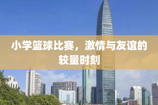 小学篮球比赛，激情与友谊的较量时刻