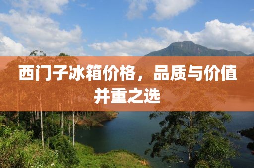 西门子冰箱价格，品质与价值并重之选