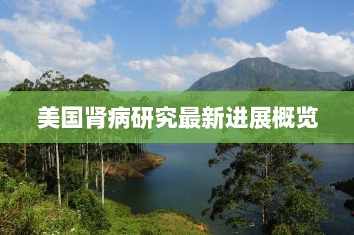 美国肾病研究最新进展概览