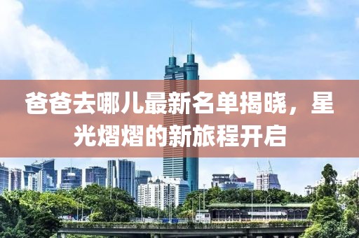 爸爸去哪儿最新名单揭晓，星光熠熠的新旅程开启