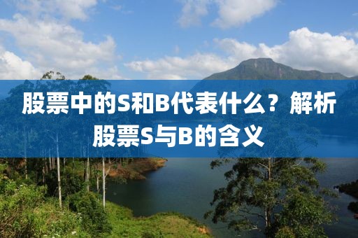 股票中的S和B代表什么？解析股票S与B的含义