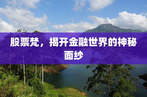 股票梵，揭开金融世界的神秘面纱