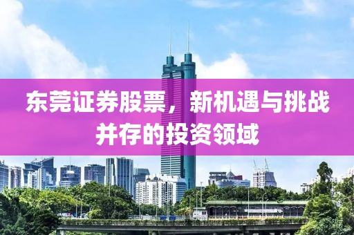 东莞证券股票，新机遇与挑战并存的投资领域