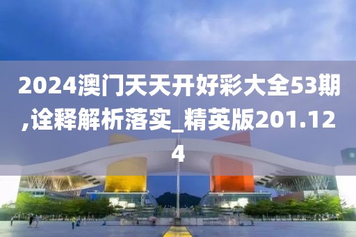 2024澳门天天开好彩大全53期,诠释解析落实_精英版201.124