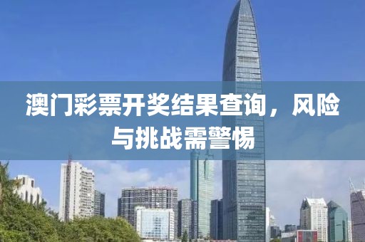 澳门彩票开奖结果查询，风险与挑战需警惕
